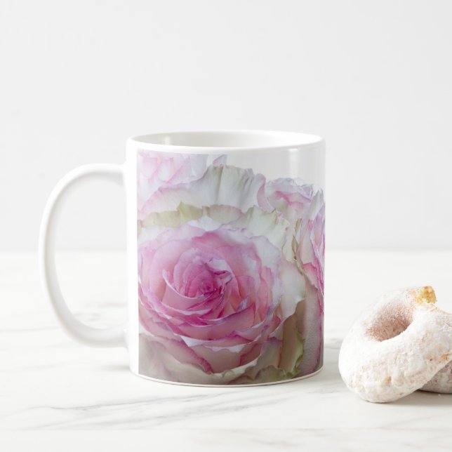 3998-Feine Pink Rose Tasse (Mit Donut)