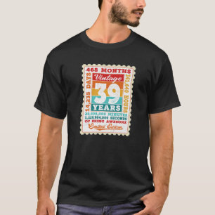39. Geburtstag 39 Jahre alte Vintage Porto-Briefma T-Shirt
