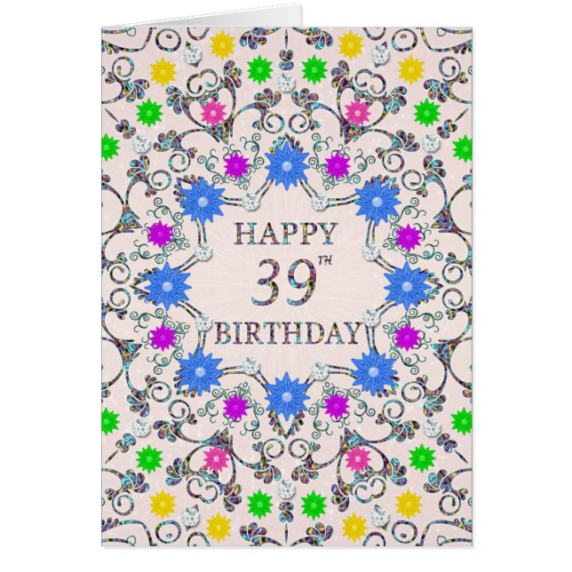 39. Geburtstag Abstrakte Blume  (Vorne)