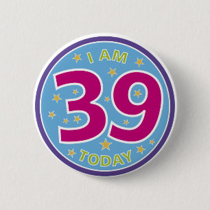 39. Geburtstag Abzeichen Button
