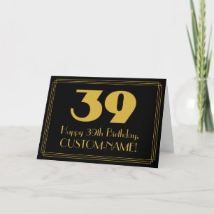39. Geburtstag: Art Deco inspiriertes Aussehen "39 Karte