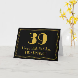 39. Geburtstag: Art Deco inspiriertes Aussehen "39 Karte