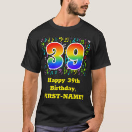39. Geburtstag: Farbige Musiksymbole, Regenbogen 3 T-Shirt