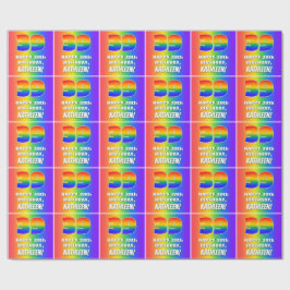 39. Geburtstag: Farbiges, lustiges Regenbogenmuste Geschenkpapier