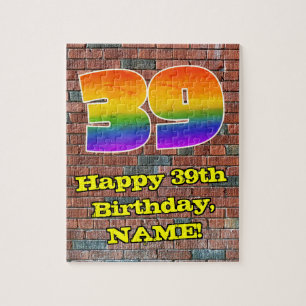39. Geburtstag: Fun Graffiti-Inspiriert Regenbogen Puzzle