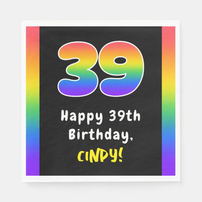 39. Geburtstag: Rainbow Spectrum # 39, Individuell Serviette (Vorderseite)