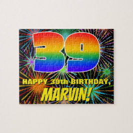 39. Geburtstag: Spaß, bunte feierliche Feuerwerke Puzzle