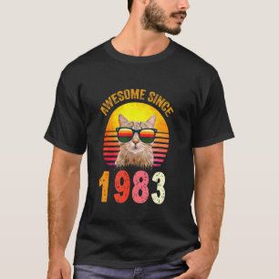 39. Geburtstag Vintage-Katze Awesome seit 1983 T-Shirt