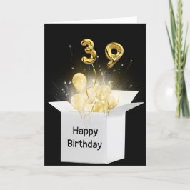 39. Geburtstagsballons in weißer Box Karte
