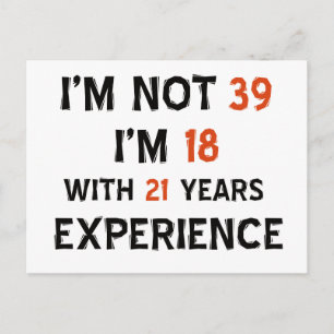 39. Geburtstagsdesigns Postkarte