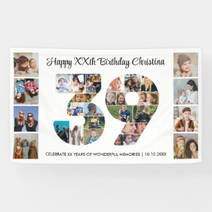 39. Geburtstagsfeier Nummer 39 Fotocollage Banner