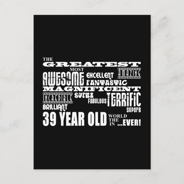 39. Geburtstagsparty Besten 39. Einladungspostkarte (Vorderseite)