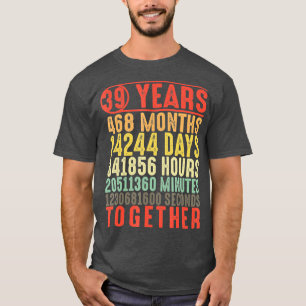 39 Jahr 39. Hochzeit Jubiläum Geschenke für Sie T-Shirt