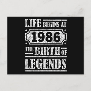 39 Jahre alt 1986 Geburt der Legende 39. Geburtsta Postkarte