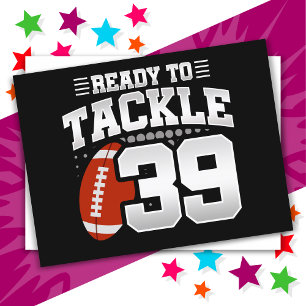 39 Jahre alte Tackle-Fußballparty 39. Geburtstag Postkarte