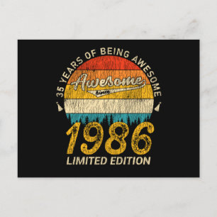 39 Jahre alter 1986 Retro Awesome 39. Geburtstagsg Postkarte