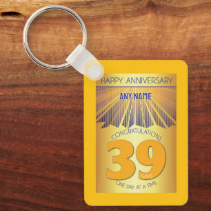 39 Jahre Nüchternheitsjubiläum Golden Ray 12-Sch Schlüsselanhänger