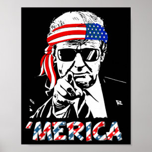 'merica Trump Frohe 4. Juli Trump Amerikanisch Poster