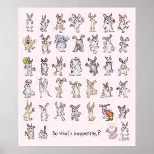 39 Niedliche Cartoon Kaninchen Dekor Kinderzimmer Poster