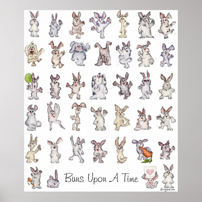 39 Niedliche Cartoon Rabbits Decor Kinderzimmer Po Poster (Vorne)