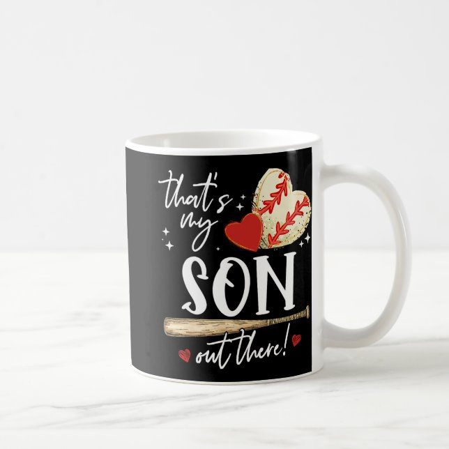 #39;s Mein Sohn da draußen Baseball Mama Mama Mütt Kaffeetasse (Rechts)