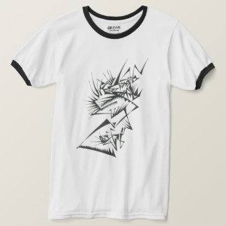 39 Schwarz-Weiß-Abstrakt-Tribal-Tattoo-Kunst T-Shirt