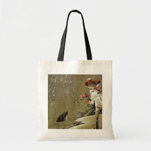 3. 雪中鴛鴦図, 若冲 Mandarin Duck in The Snow, Jakuchū Tragetasche