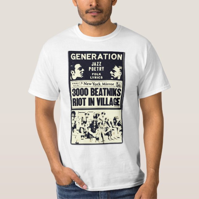 3.000 Beatniks-Aufstand im Dorf-T-Shirt T-Shirt (Vorderseite)