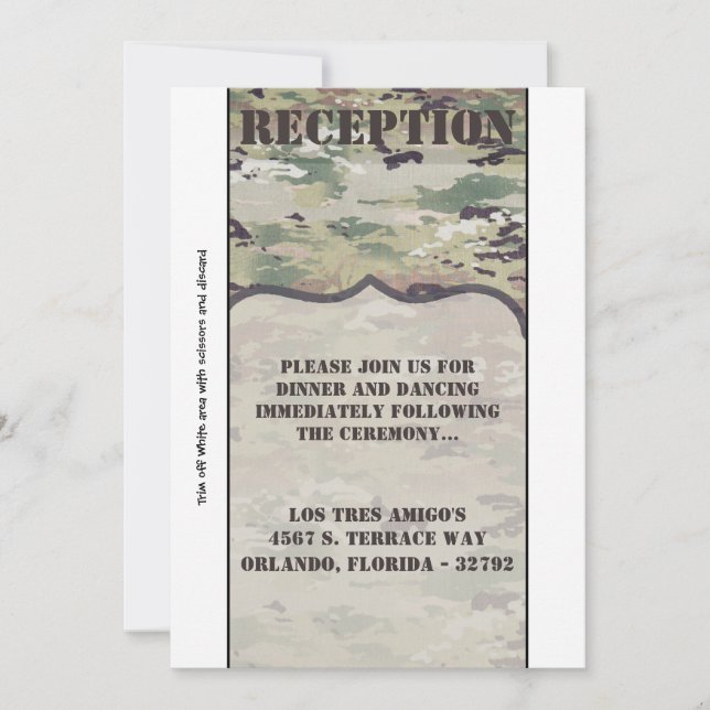 3.12x18 Empfang Card Army Air Force OCP Camouflage Einladung (Vorderseite)