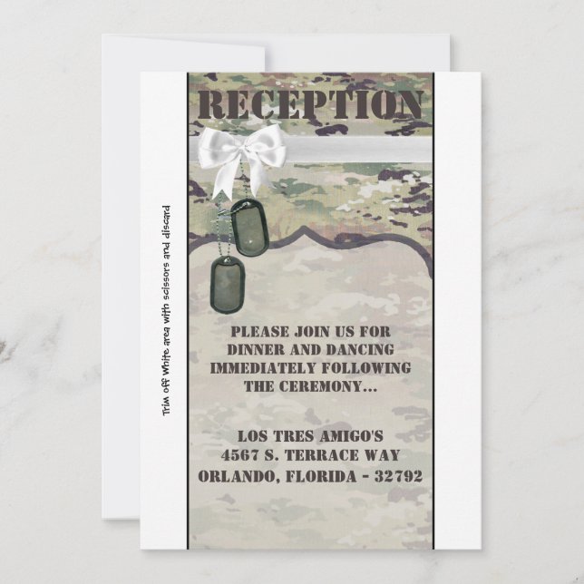 3.12x18 Empfang Card Army Air Force OCP Camouflage Einladung (Vorderseite)