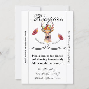 3.12x18 Empfang Card boho Hirsch Buck Head Brownin Einladung