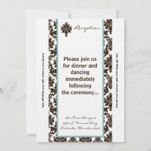 3.12x18 Empfang Card Brown Tiffa Damask Einladung