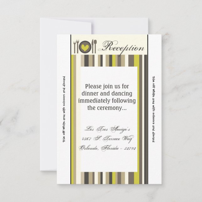 3.12x18 Empfang Card China Platine Silberware Plat Einladung (Vorderseite)