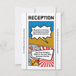 3.12x18 Empfang Card Comic Strip Book Pop Art Coup Einladung