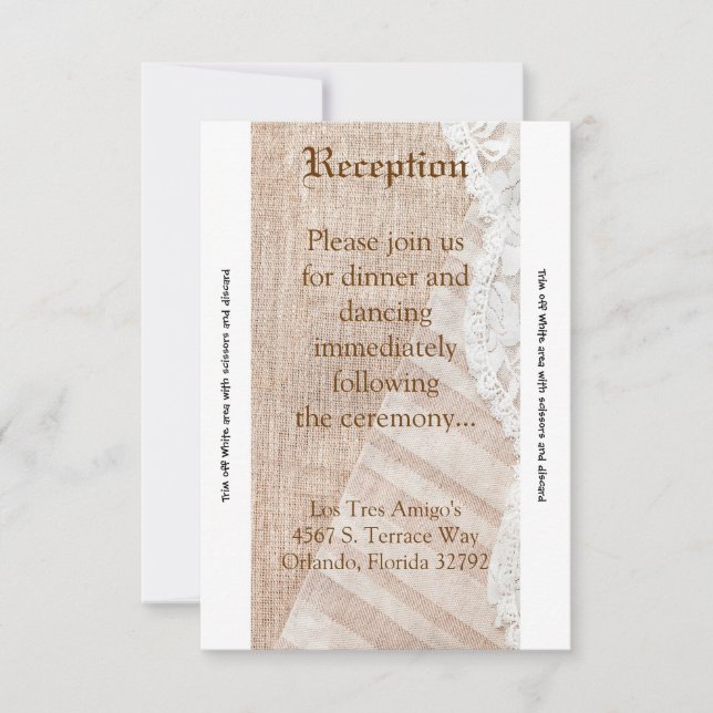 3. 12x18 Empfang Card Country Lace Handkercheurbür Einladung (Vorderseite)