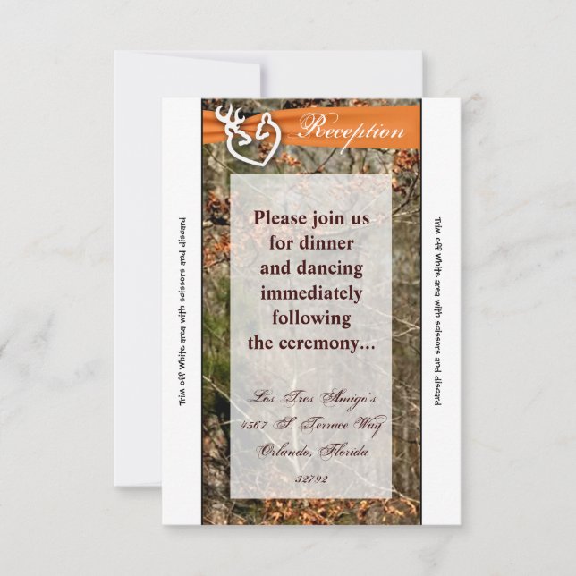 3.12x18 Empfang Card Deer Couple Dock Buck Camoufl Einladung (Vorderseite)