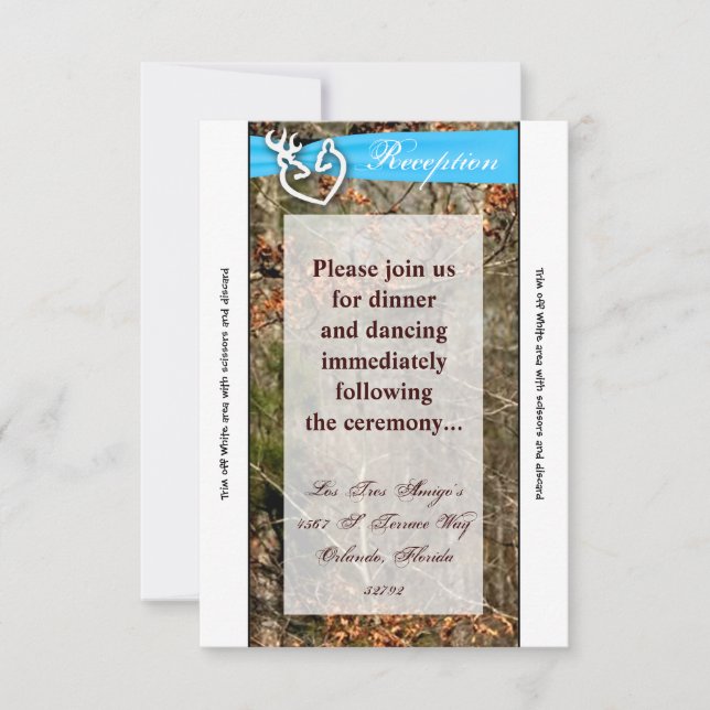 3.12x18 Empfang Card Deer Couple Dock Buck Camoufl Einladung (Vorderseite)