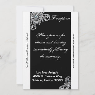 3.12x18 Empfang Card Diamond Jewelch Necklace Brac Einladung