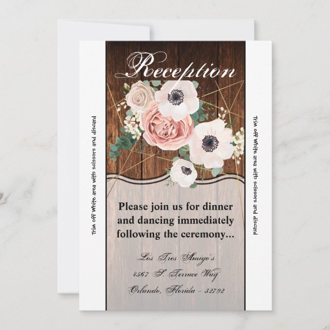 3.12x18 Empfang Card Geometrisches Land Stallholz Einladung (Vorderseite)