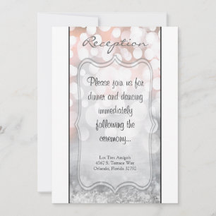 3.12x18 Empfang Card Glitz Pink Glitzern Einladung