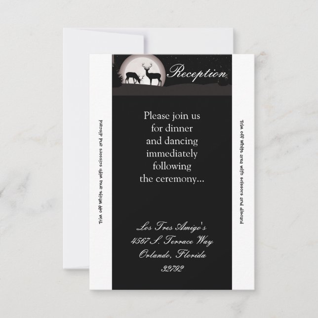 3.12x18 Empfang Card Jäger Moon Deer Buck Doe Einladung (Vorderseite)