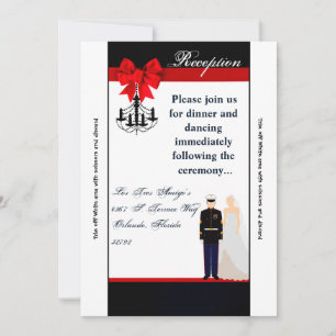 3.12x18 Empfang Card Marine Uniform Groom Bridge Einladung