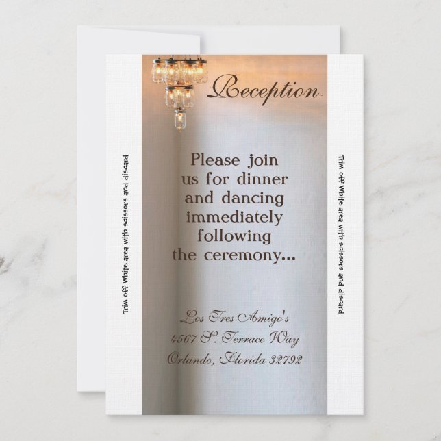 3.12x18 Empfang Card Mason Jar Chandelier Candle Einladung (Vorderseite)