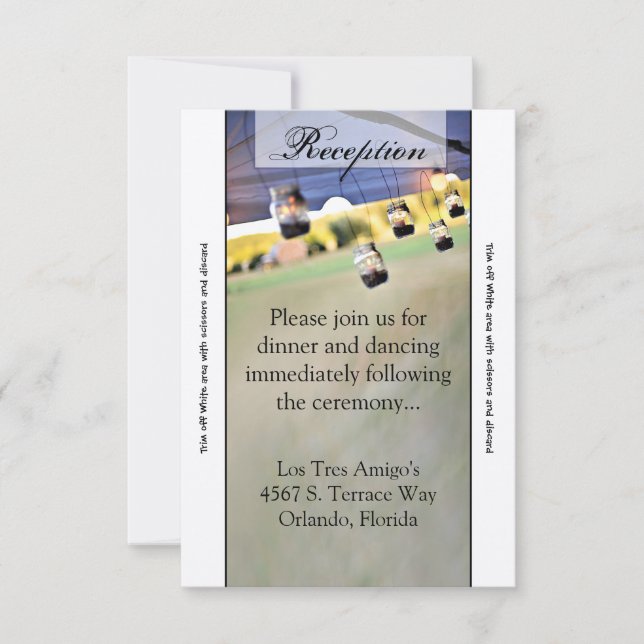 3.12x18 Empfang Card Mason Jar Kerzenhalter Couch Einladung (Vorderseite)