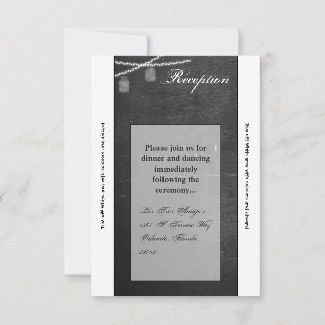 3.12x18 Empfang Card Mason Jar String Lights Chalk Einladung (Vorderseite)