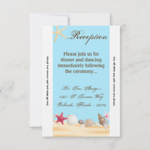 3.12x18 Empfang Card Muscheln Strand Sandstrand Einladung