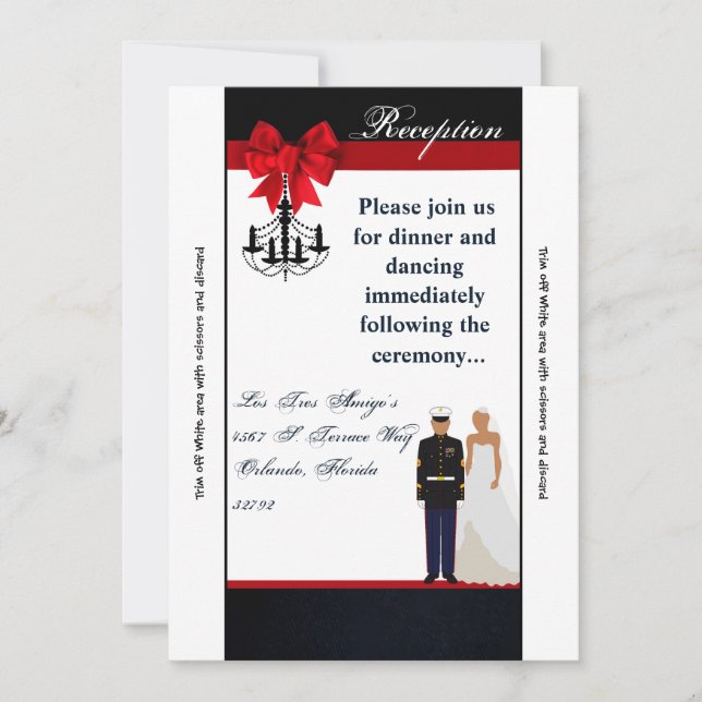 3.12x18 Empfang Card Schiffskarte Hispanic Uniform Einladung (Vorderseite)