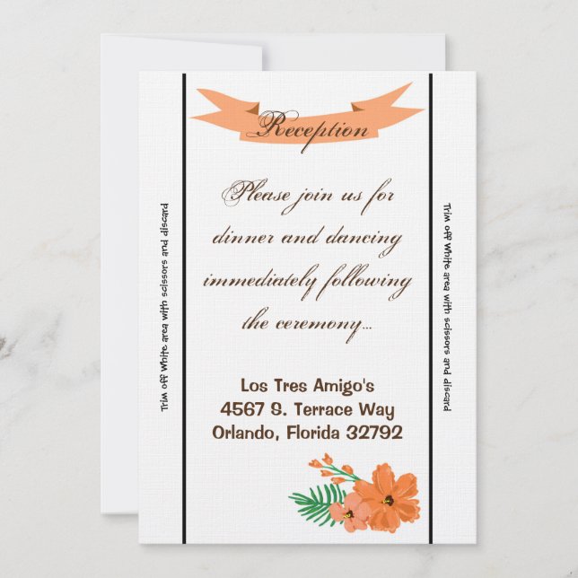 3.12x18 Empfang Card Spring Hibiskus Blume Hawaii Einladung (Vorderseite)