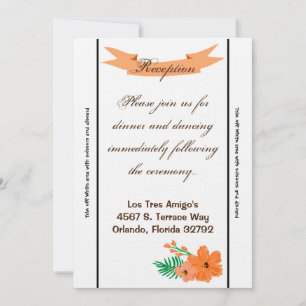 3.12x18 Empfang Card Spring Hibiskus Blume Hawaii Einladung