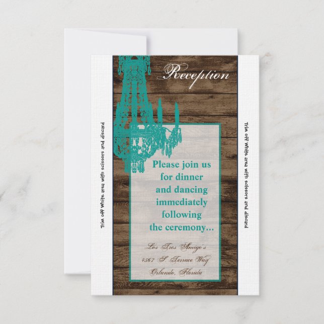 3.12x18 Empfang Card Western Rustikaler Kronier Einladung (Vorderseite)